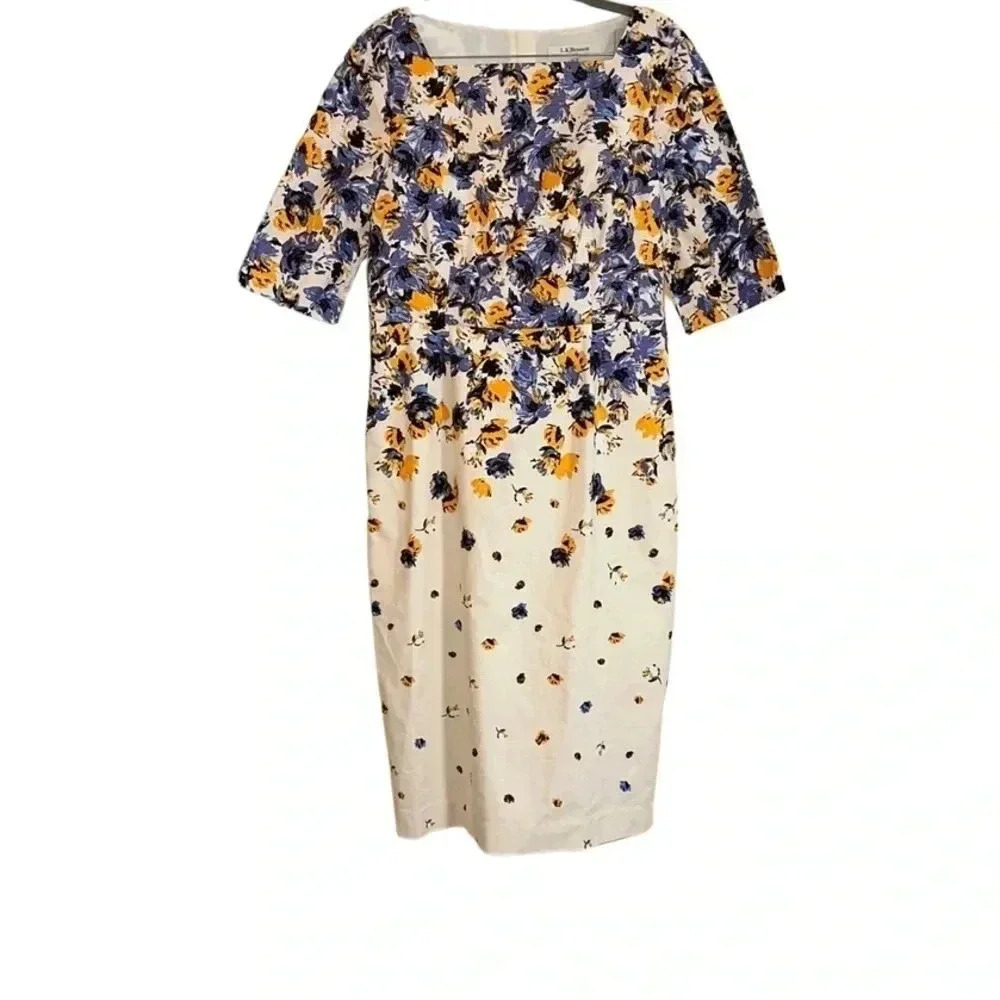 L.K. Bennett Dr Derva Floral Print Sheath Dress Size UK 14, US 10